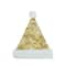 14" Adult Medium Sequin Snowflake Santa Hat, Gold